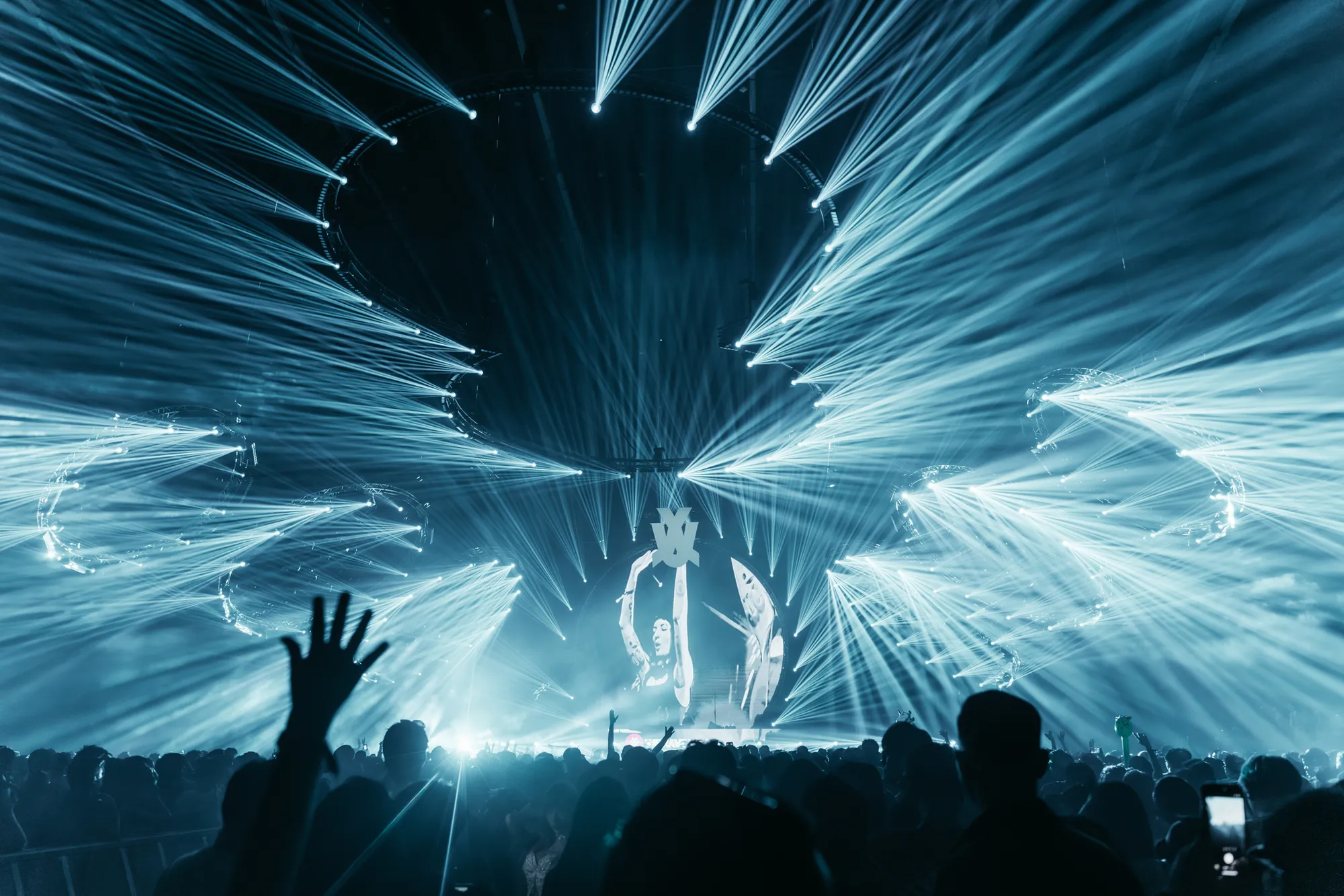 Crowd and stage lights at 808 Festival, filmed by AKA Motions